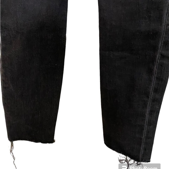 Madewell Maternity Over Belly Stretch Distressed Pull On Black Sea Jeans SZ 24 - Picture 8 of 10